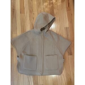 Wool Blend Kids Cape Poncho, Hooded, Zara , Size 9-10 Tan, Taupe, Khaki, Pockets